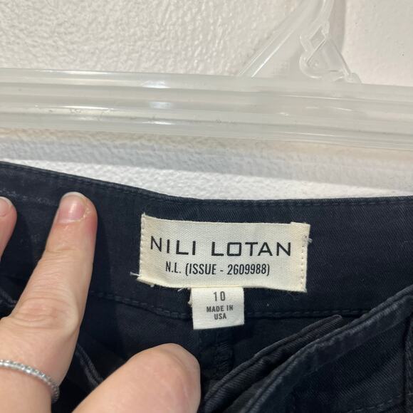 Nili Lotan Washed Black Raw Hem Pants Designer Trouser 10 NL Issue 2609988 - Picture 6 of 6
